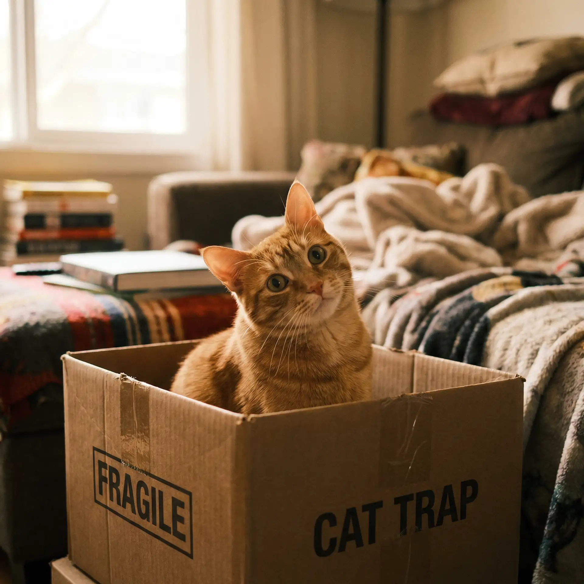 橘猫躲在纸箱里 - 女生和男生在一起怼怼怼的视频